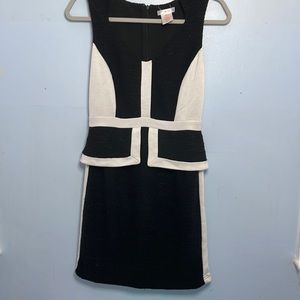 Black & white peplum dress